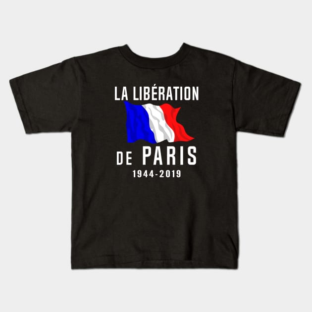 Liberation Of Paris 75 Year Anniversary Kids T-Shirt by SeattleDesignCompany